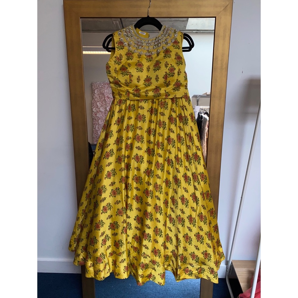 Yellow Printed Lehenga Set